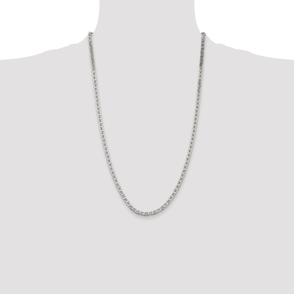 Sterling Silver 3.75mm Flat Anchor Chain 26 Inches