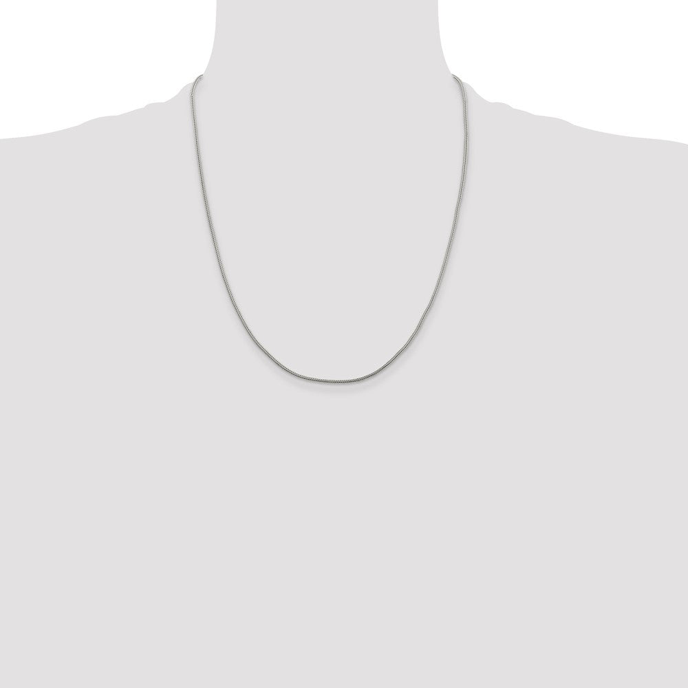 Sterling Silver 1.25mm Diamond-cut Round Franco Chain w/4in ext.
