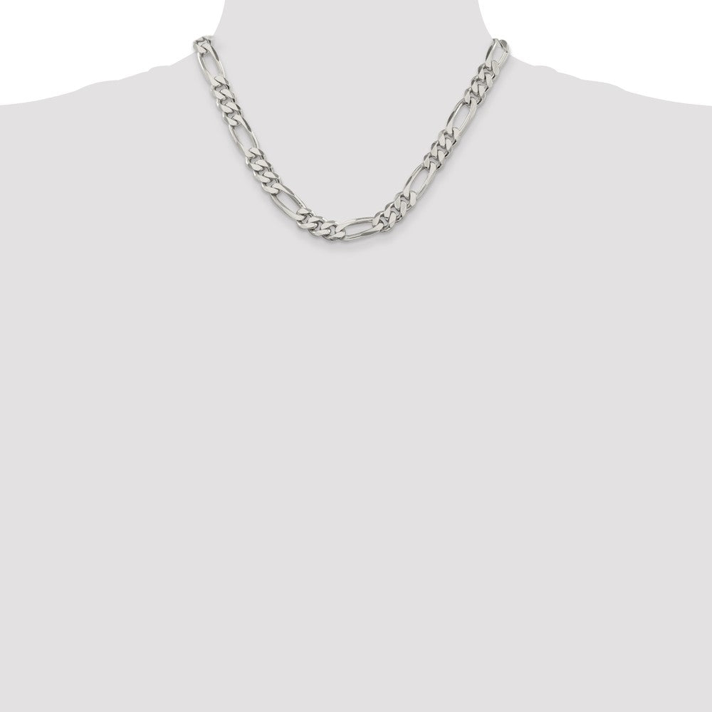 Sterling Silver 9mm Figaro Chain 18 Inches