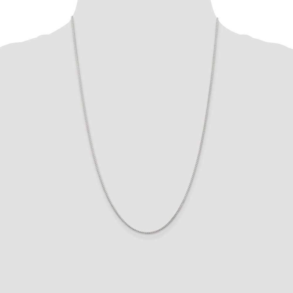 Sterling Silver 1.25mm Round Spiga Chain 24 Inches