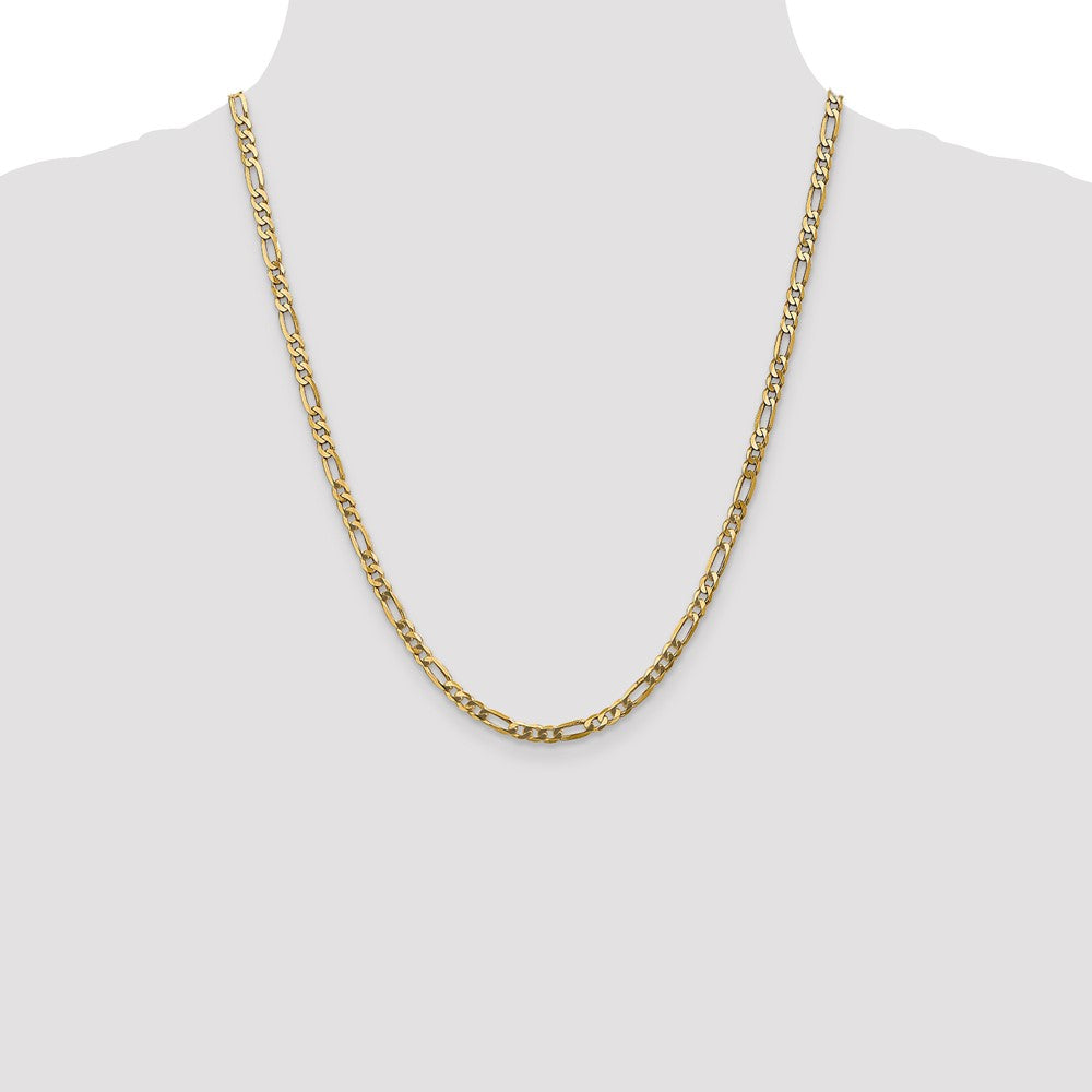 14K 4mm Flat Figaro Chain