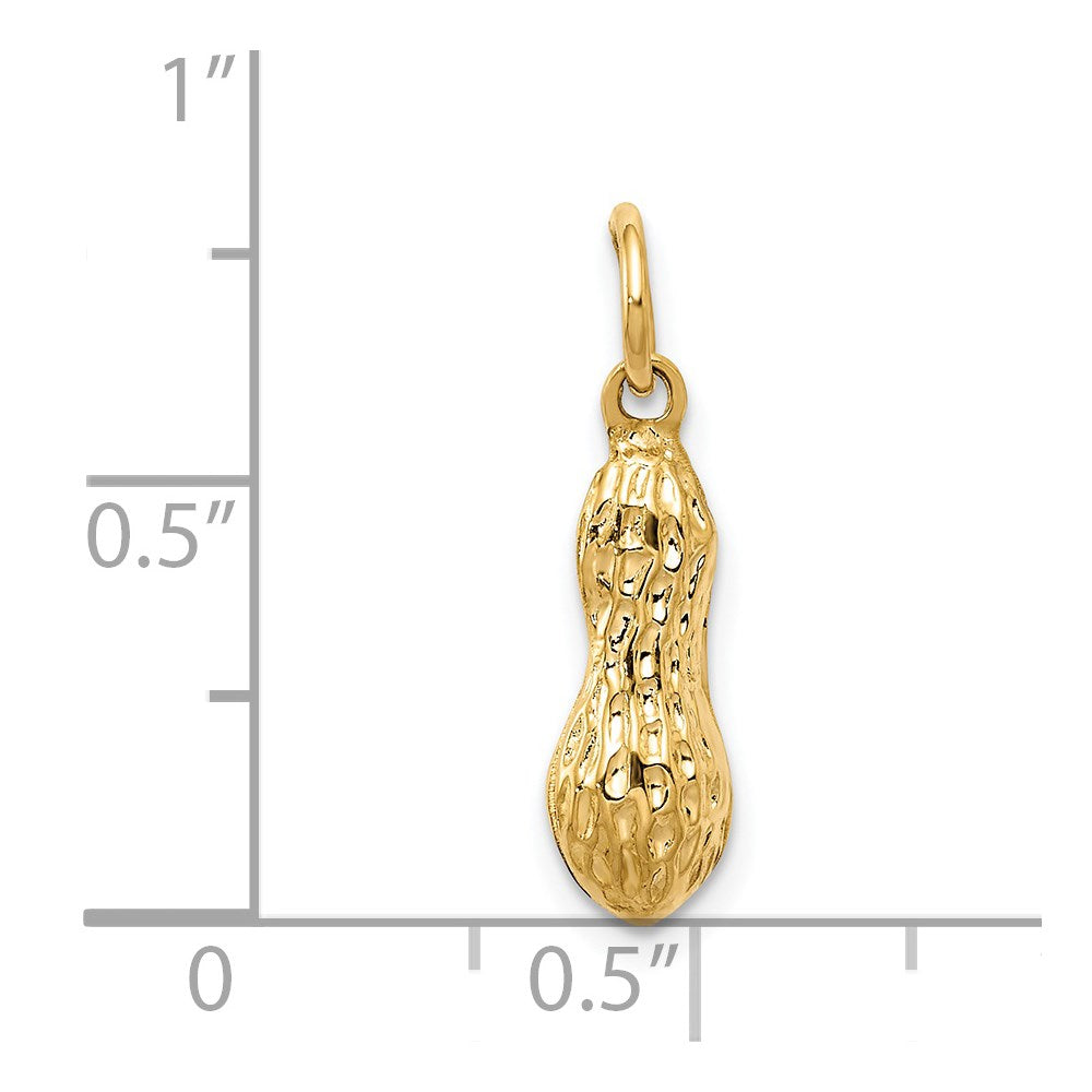 14k 3D Peanut Charm Yellow Gold