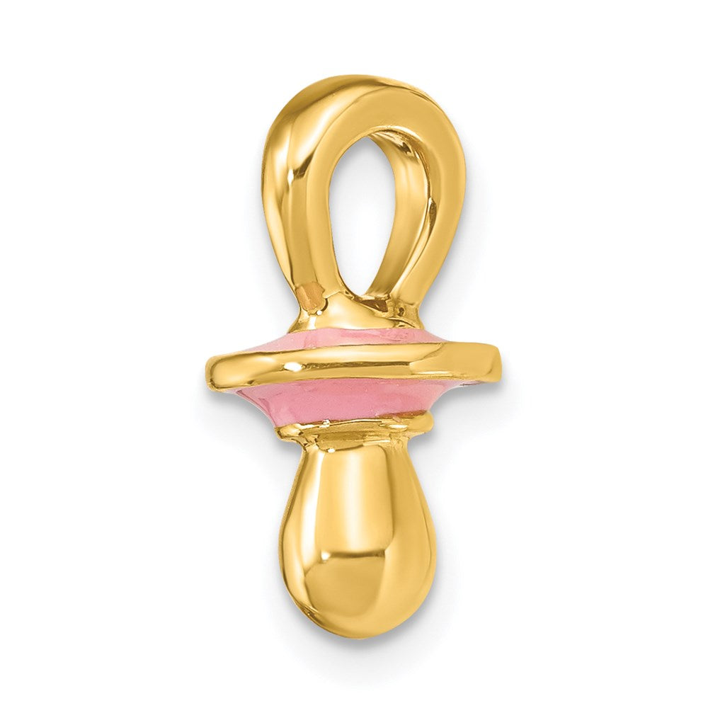 14K 3-D w/ Pink Enamel Pacifier Charm