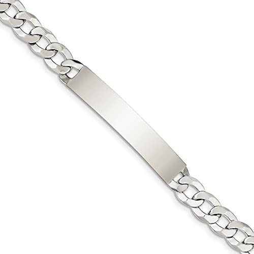 Sterling Silver Curb Link ID Bracelet 8.5 inches