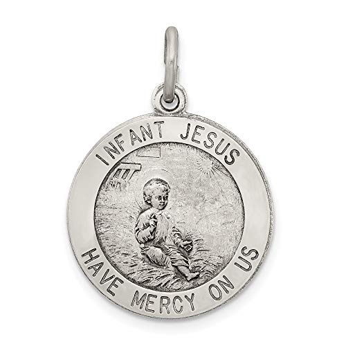 Sterling Silver Antiqued Infant Jesus Medal