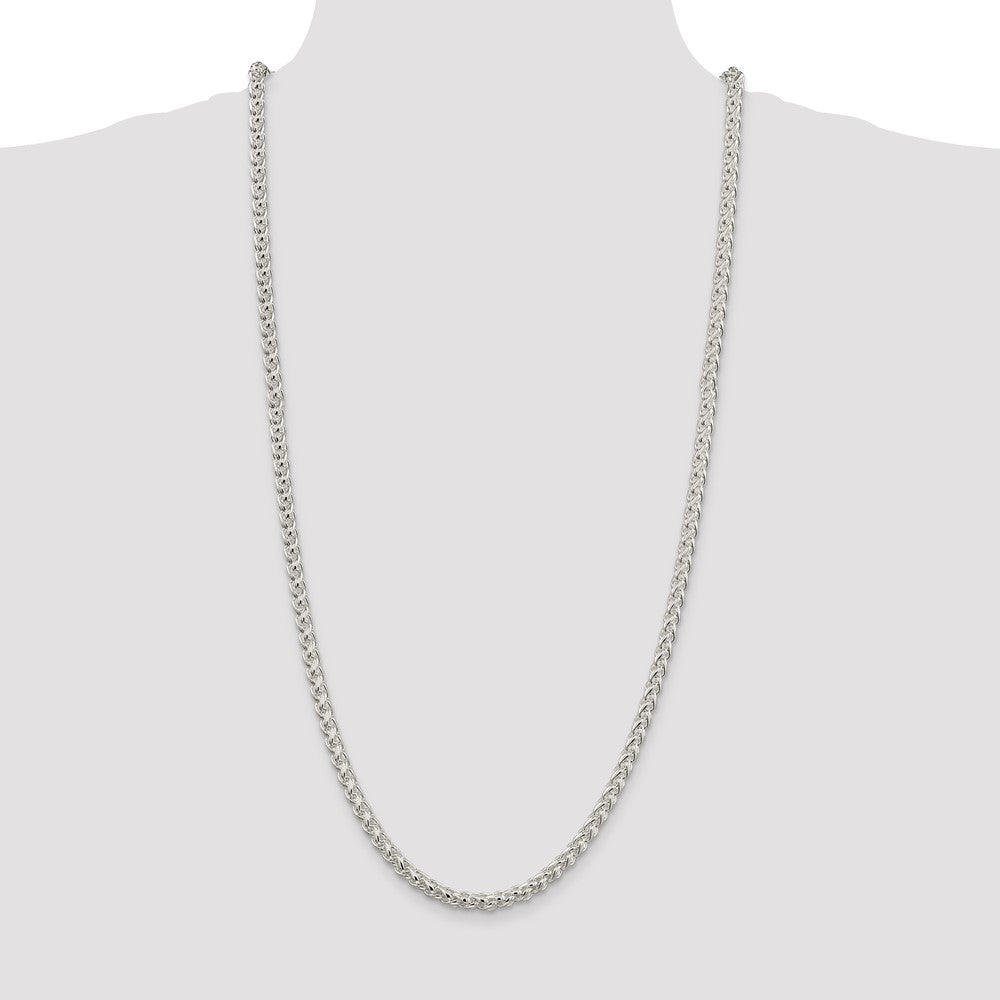 Sterling Silver 5mm Round Spiga Chain 30 Inches