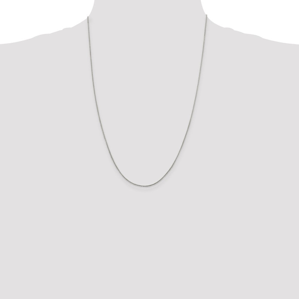 Sterling Silver 1mm Round Box Chain 24 Inches