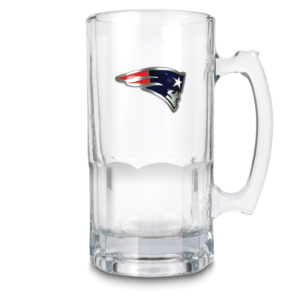 NFL New England Patriots Glass 32 ounce Macho Mug with Emblem