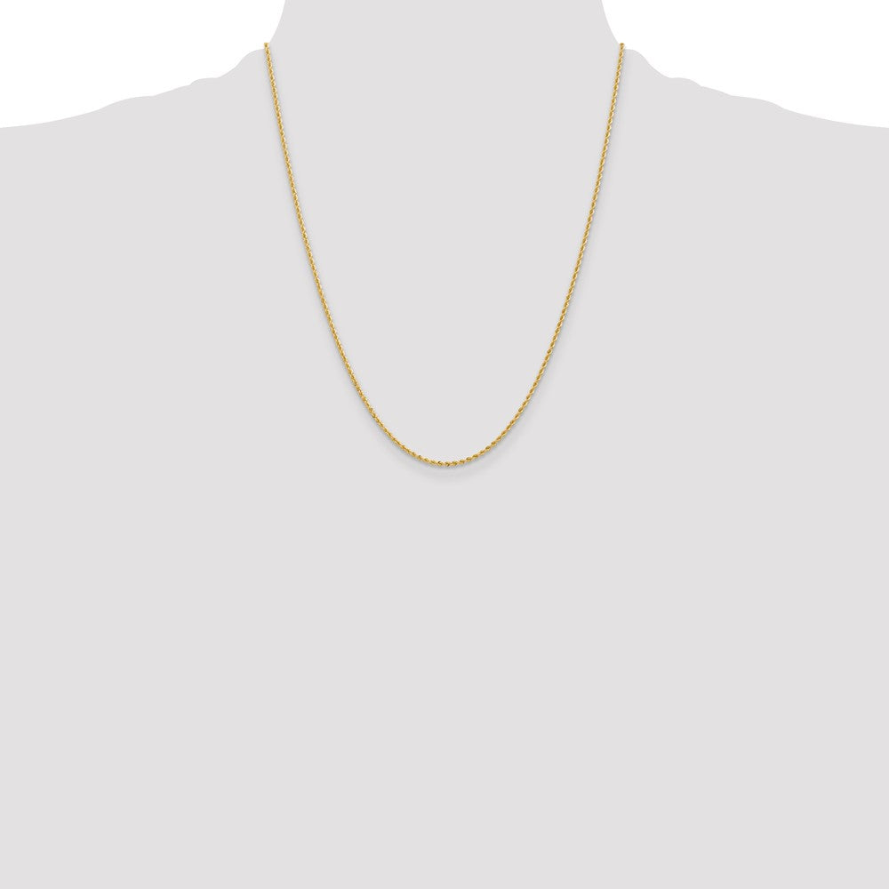 10k 2mm Solid Regular Rope Chain