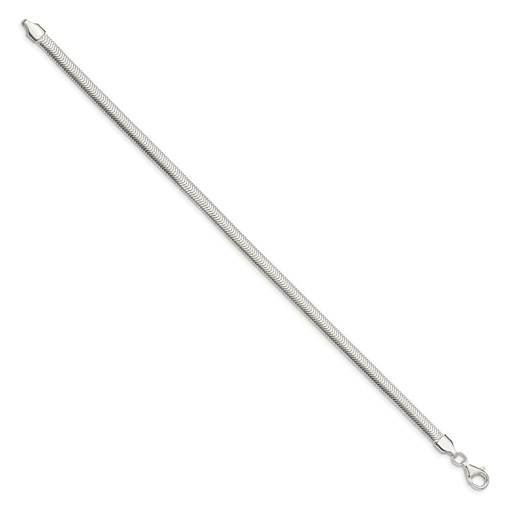 Sterling Silver 4.2mm Flat Oval Snake Chain 7 inches