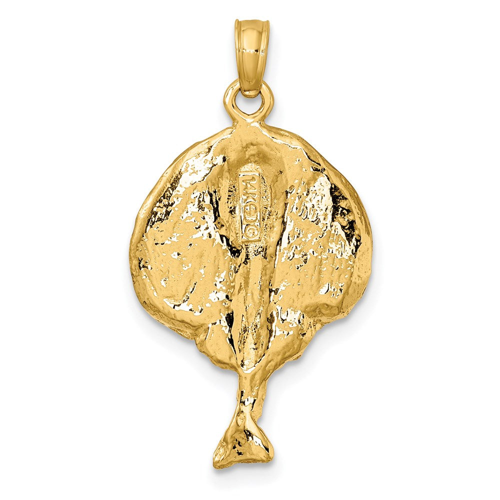 14K Textured Round Stingray Charm