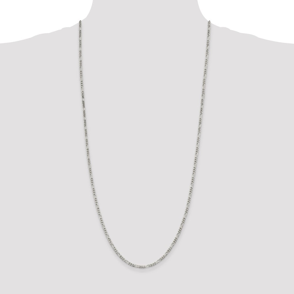 Sterling Silver 2.85mm Figaro Chain 30 Inches