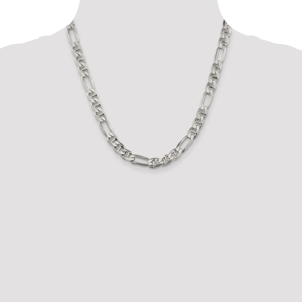 Sterling Silver 8.25mm Figaro Anchor Chain 20 Inches