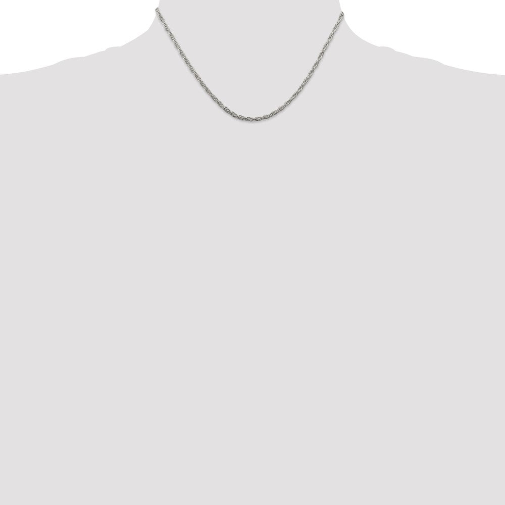 Sterling Silver 2.5mm Loose Rope Chain 16 Inches