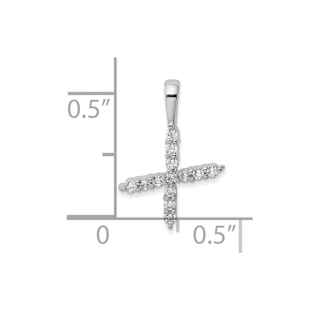 14k White Gold 1/8 carat Lab Grown Diamond VS/SI+ G+ Letter X Initial Pendant