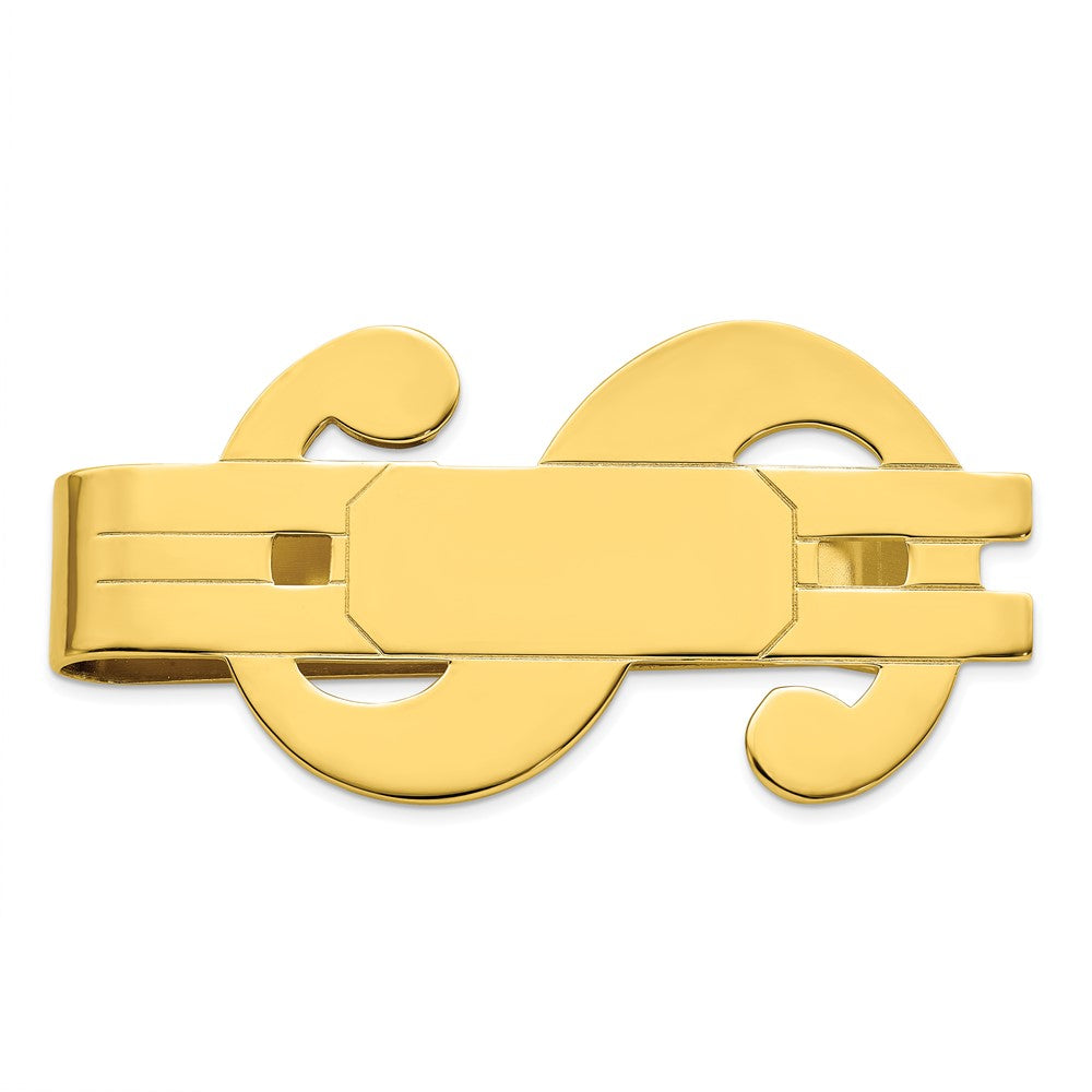 Gold-plated Kelly Waters Polished Dollar Sign Money Clip QGL8735