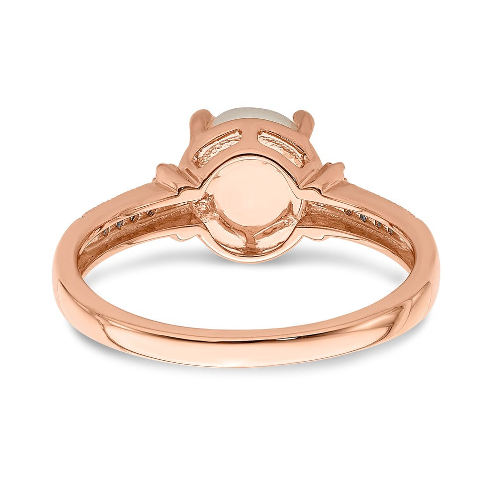 10k RG 7MM FWC Pearl and Dia Ring RD 14-1.05mm - Stone:A Mel:S43