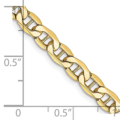14K 20 inch 4.75mm Semi-Solid Anchor with Lobster Clasp Chain