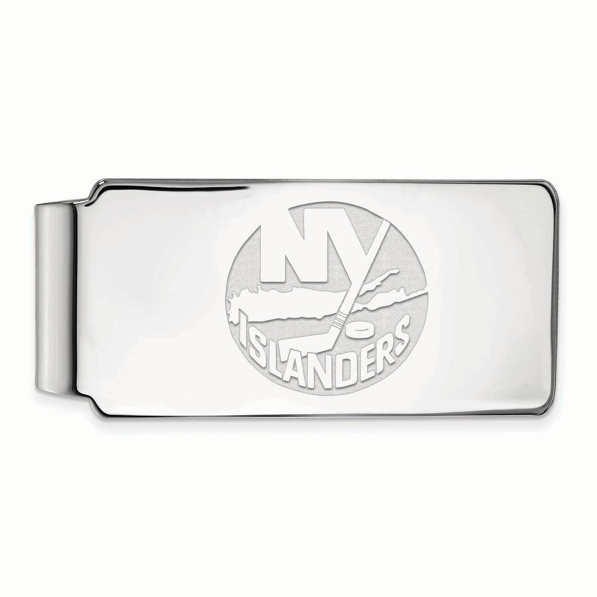 Sterling Silver Rhodium-plated NHL LogoArt New York Islanders Money Clip Q-SS023ISL