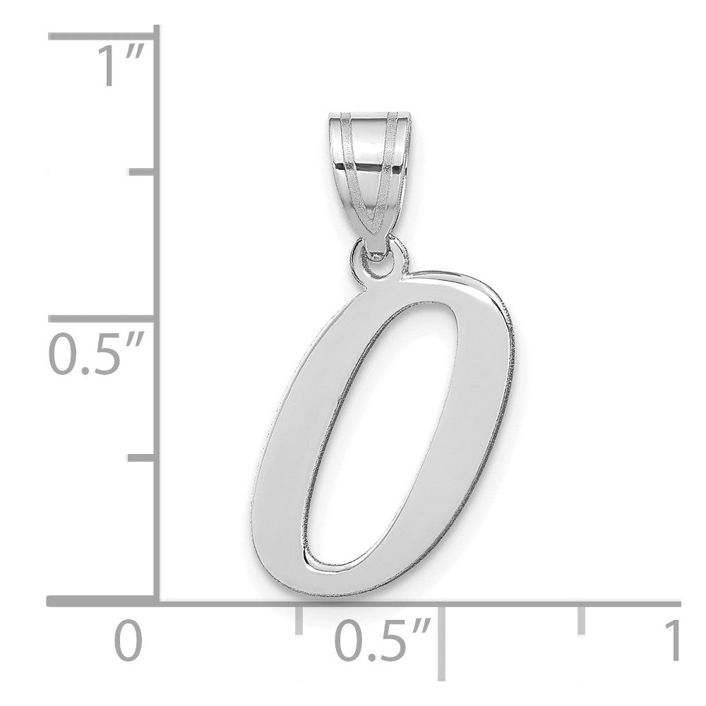 14kw Polished Letter O Initial Pendant
