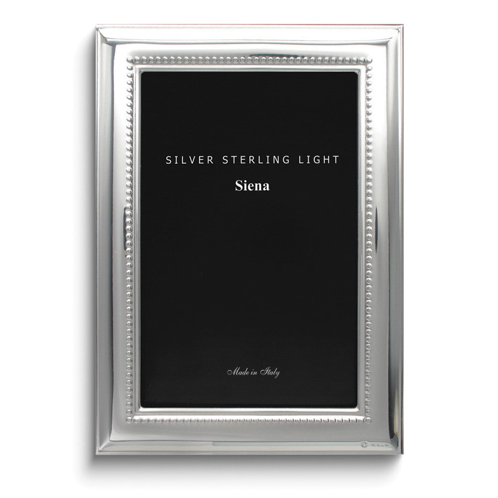 Bilaminate Sterling Silver Wide Plain Beaded 4x6 Frame