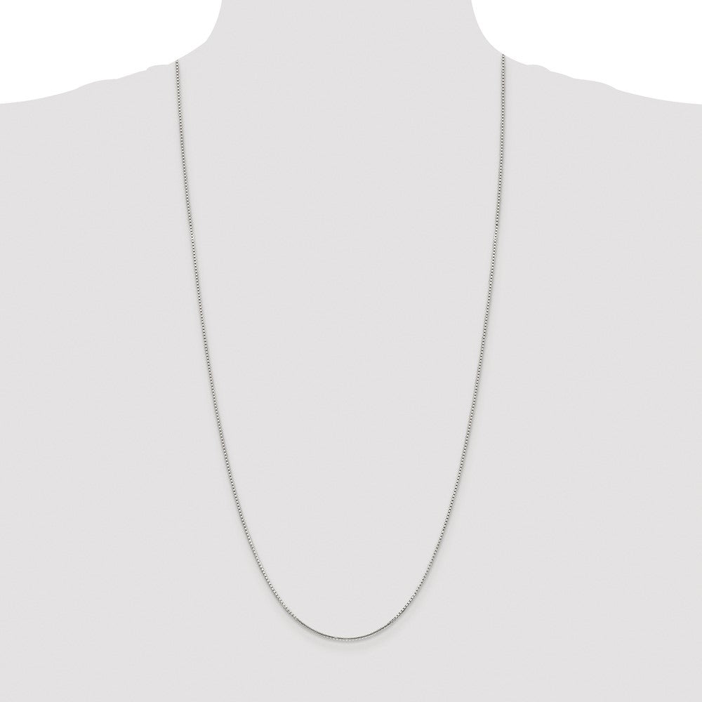 Sterling Silver Rhodium-plated 1.25mm 8 Sided Diamond-cut Box Chain
