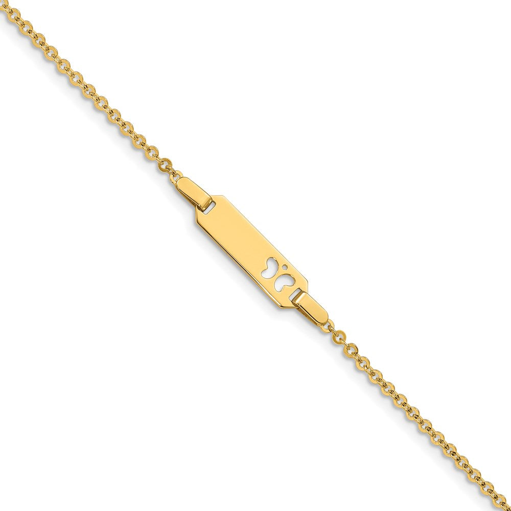 14K Children's Butterfly ID Bracelet 6 inches