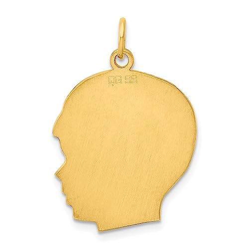 Sterling Silver GP Engraveable Boy Polished Disc Charm