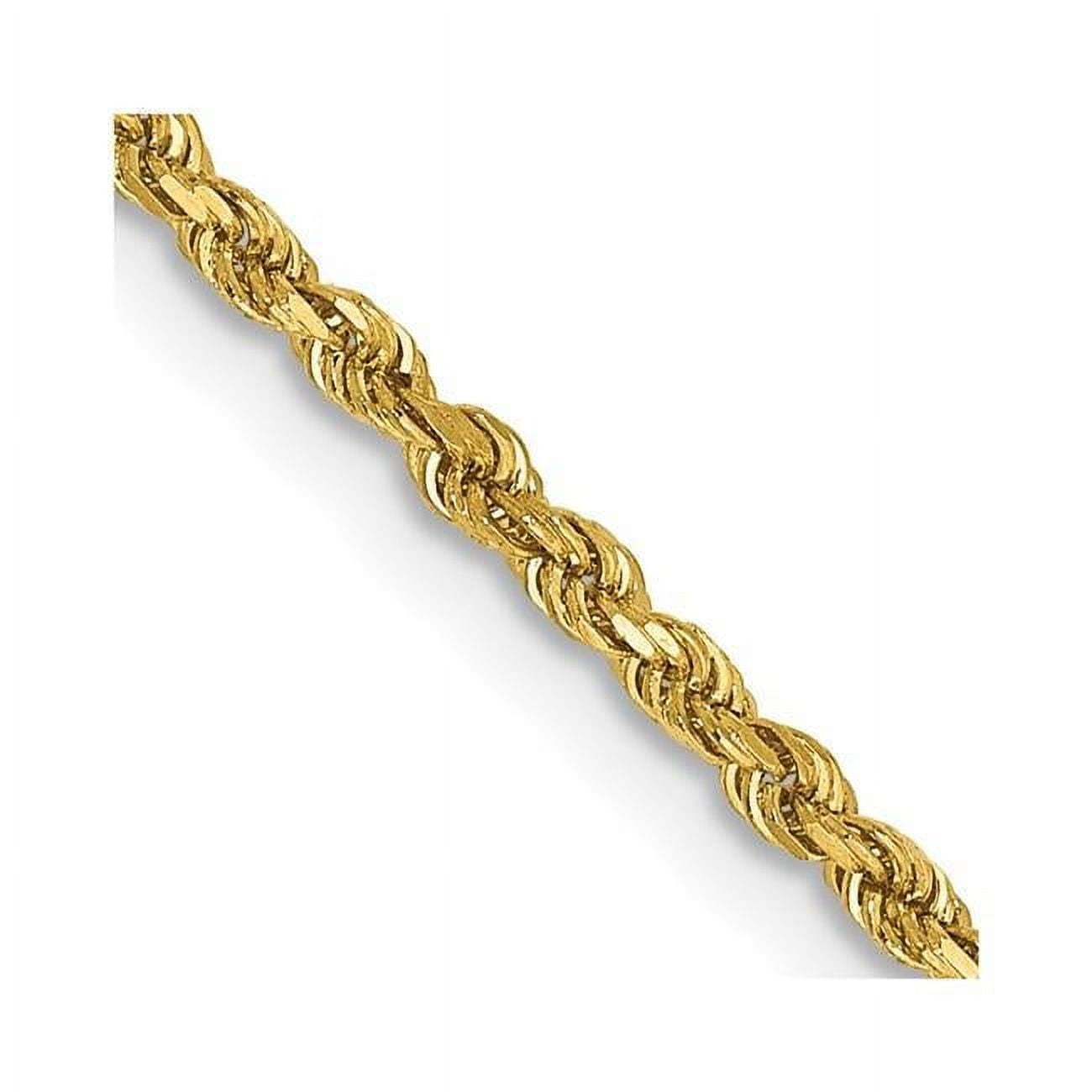 14K 36 inch 1.75mm Diamond-cut Rope with Lobster Clasp Chain