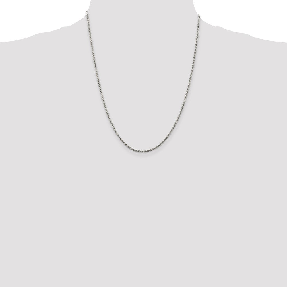 Sterling Silver 1.85mm Diamond-cut Rope Chain 22 Inches