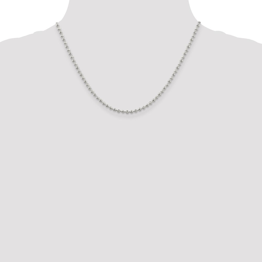 Sterling Silver 3mm Fancy Beaded Chain 18 Inches