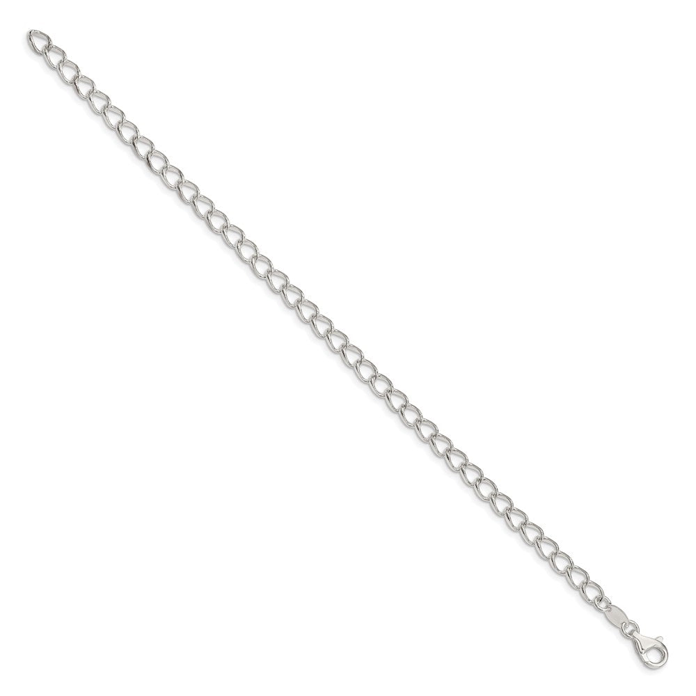 Sterling Silver 4.5mm Half round Wire Open Curb Chain 7 inches