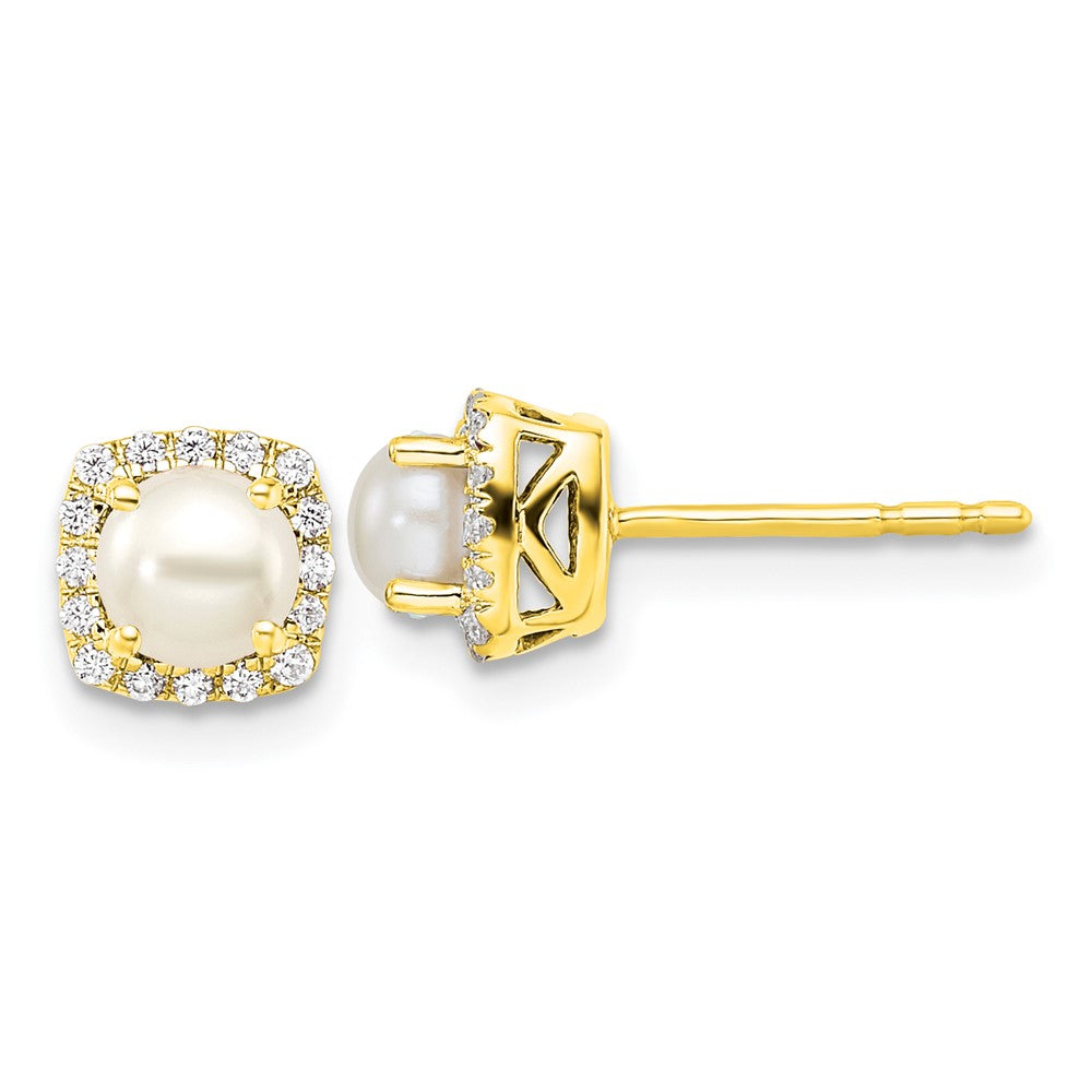 10ky Pearl and Diamond Earring