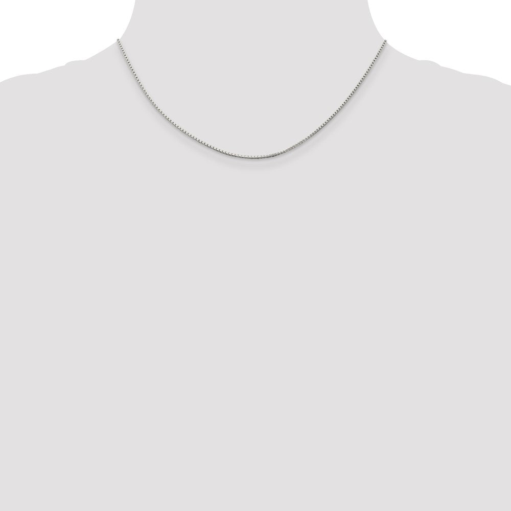 Sterling Silver Rhodium-plated 1.25mm Box Chain 16 Inches