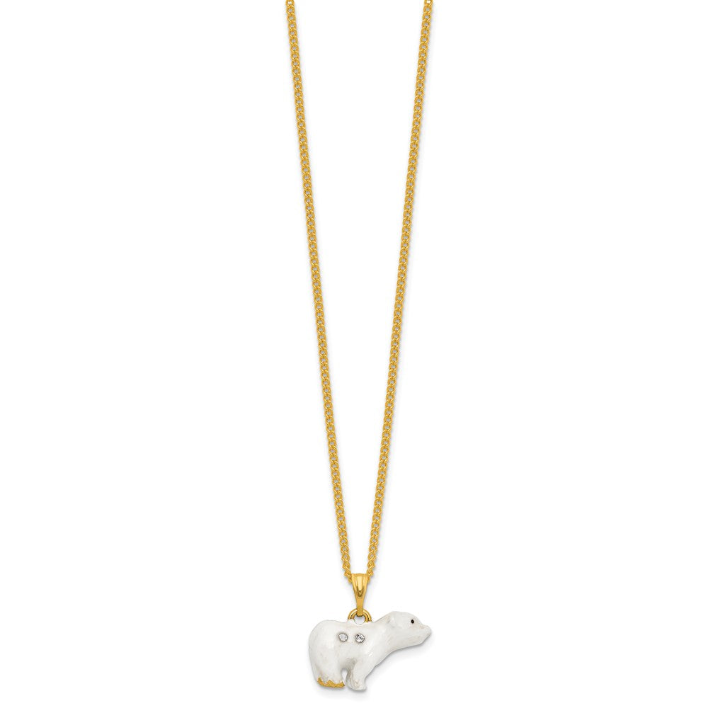 Luxury Giftware by Jere Bejeweled KOKO N KOLA Polar Bear with Baby Trinket Box with Matching 18 inch Necklace