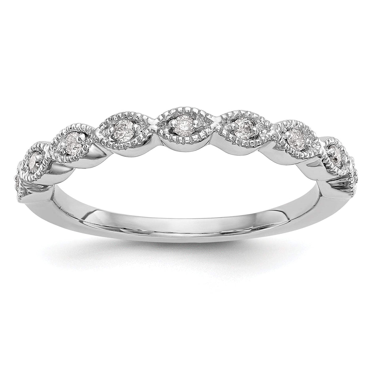 14k White Gold 1/10 carat Lab Grown Diamond VS/SI+ G+ Complete Fashion Band
