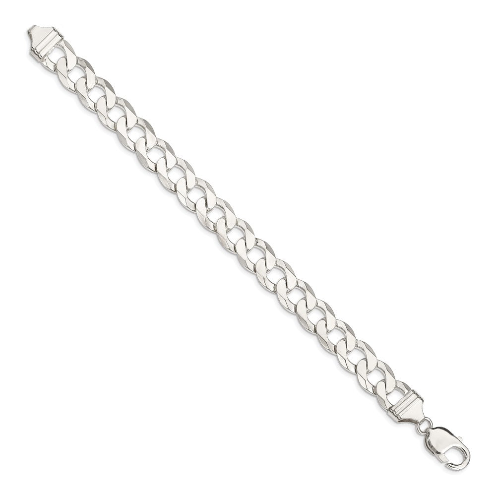 Sterling Silver 11.75mm Flat Curb Chain 9 inches