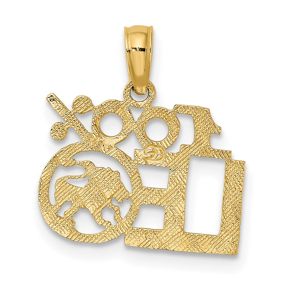 10K 100% LEO Zodiac Charm