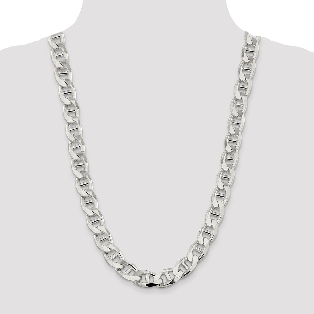 Sterling Silver 13.5mm D/C Flat Anchor Curb Chain 26 Inches