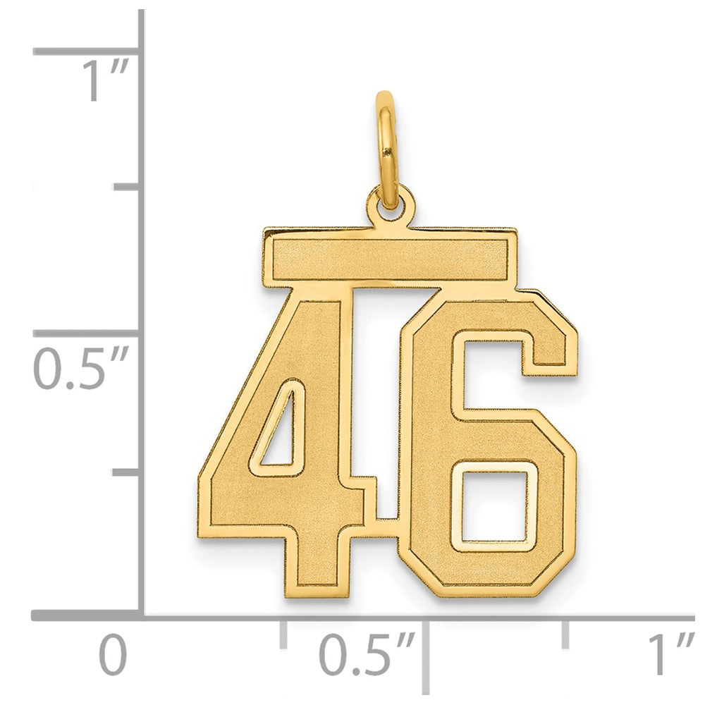 14k Medium Satin Number 46 Charm