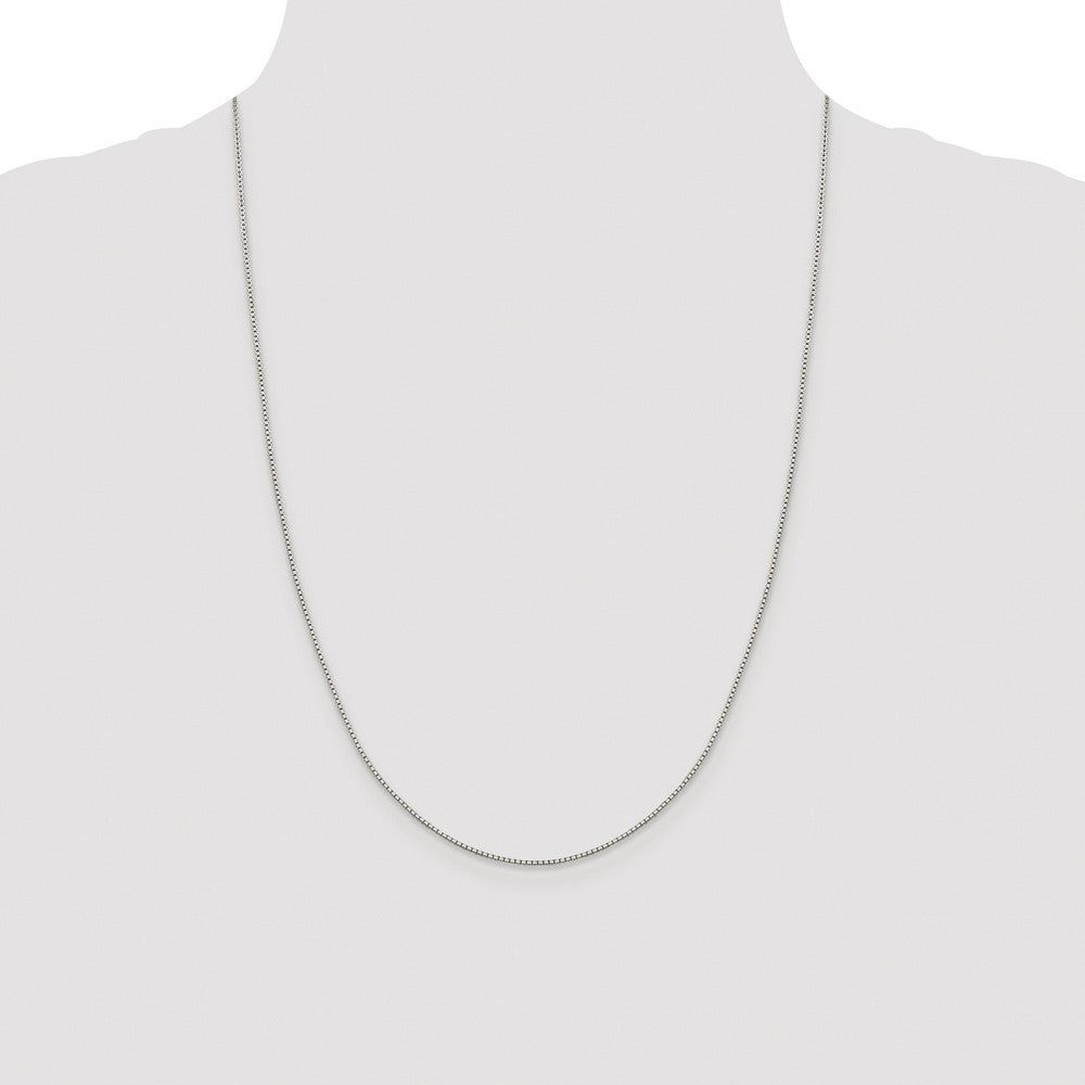 Sterling Silver Rhodium-plated 1.15mm 8 Sided Diamond-cut Box Chain