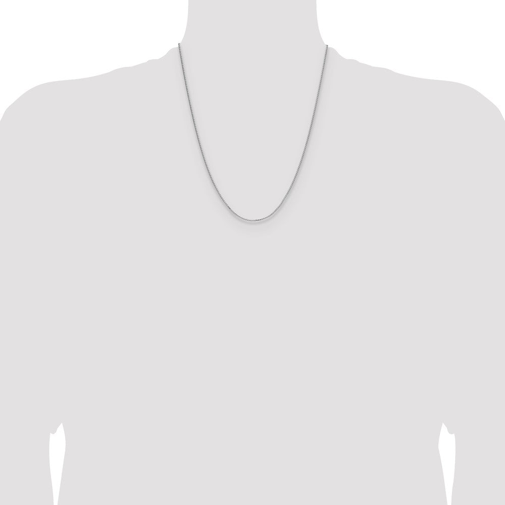 Sterling Silver Rhodium-plated 1.3mm 8 Sided D/C Double Spiga Chain