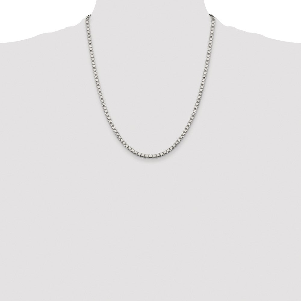 Sterling Silver Rhodium-plated 3.25mm Box Chain