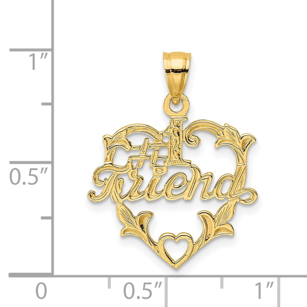 14k #1 FRIEND in Heart Charm