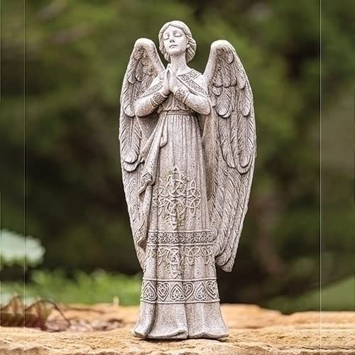 Roman Joseph's Studio, Garden Statuary Collection, 18.25" H Celtic Angel Statue, Home Décor, Devout Gift, Prayerful Inspiration (10x5x18)
