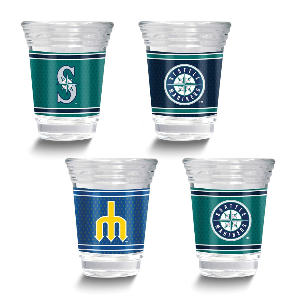 MLB Seattle Mariners 4-piece 2 oz. Shot Glass Set