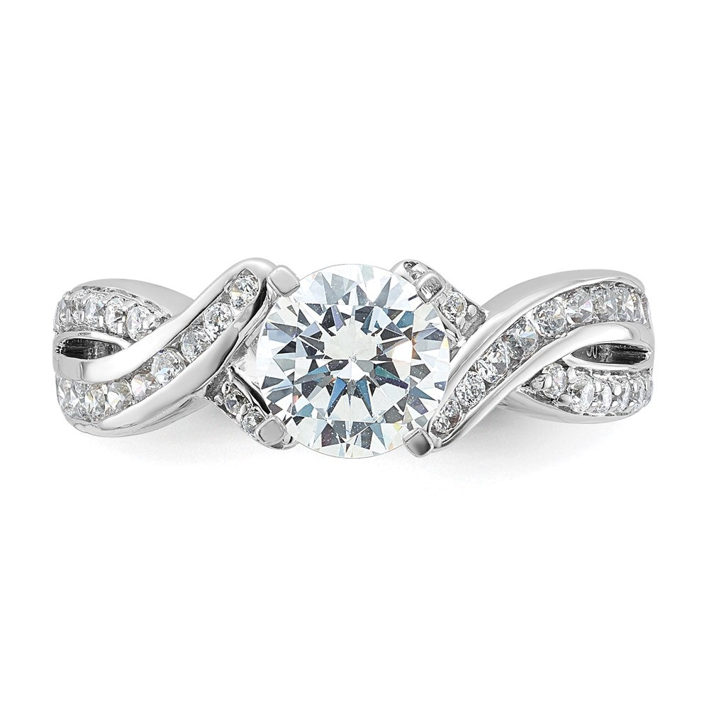 Sterling Silver Rhodium-plated Diamonore Criss-Cross Ring