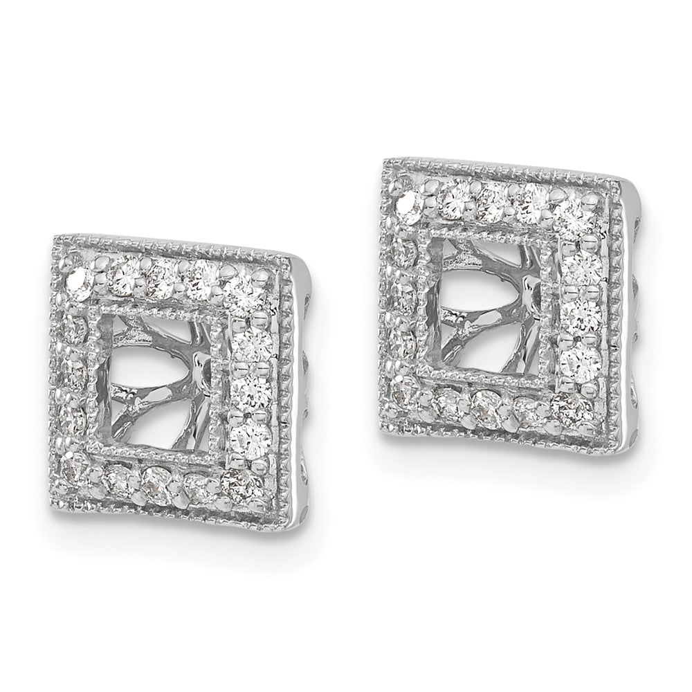 14k White Gold 1/3 carat Lab Grown Diamond VS/SI+ G+ with 4 mm Earring Jacket