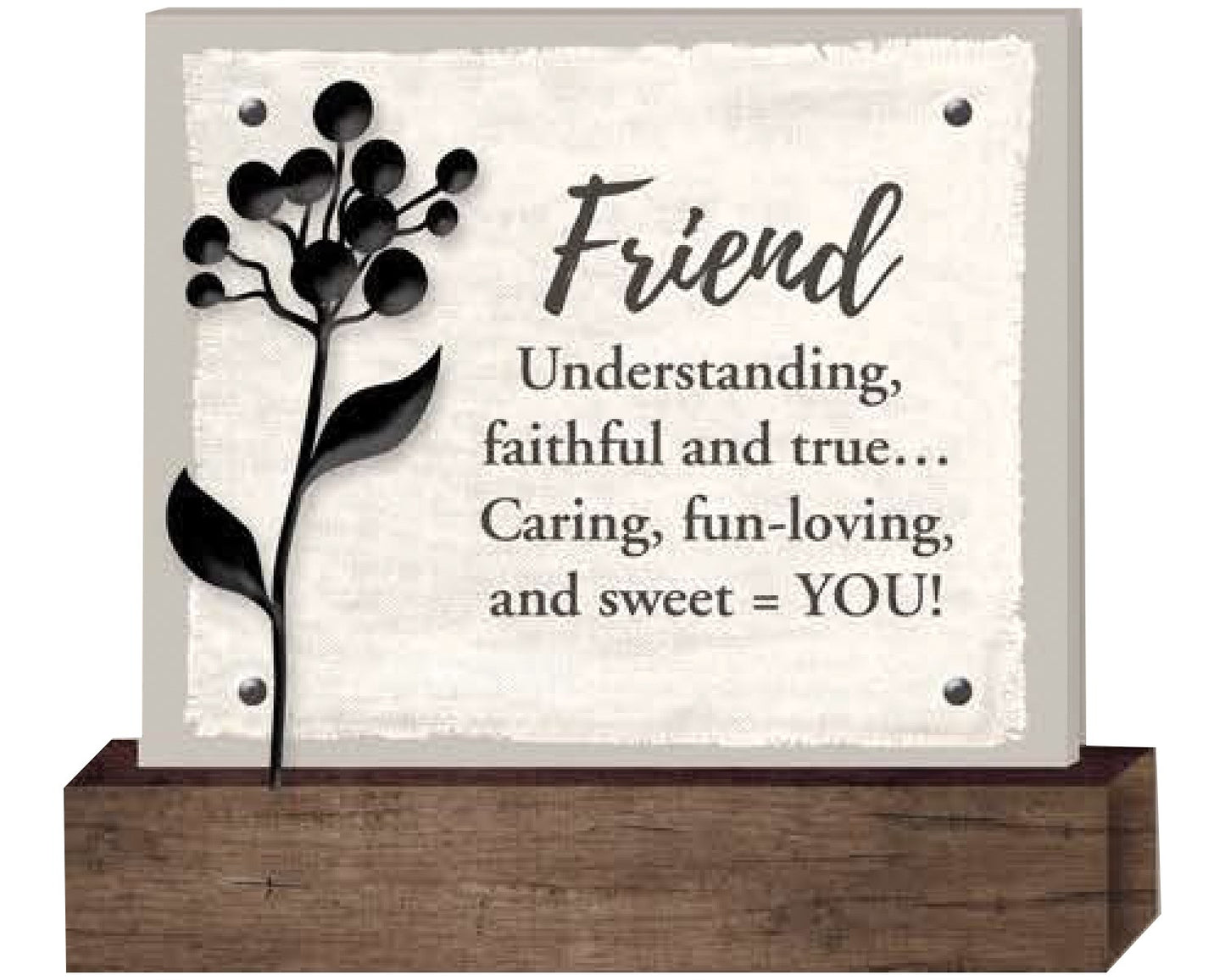 Wildflower Plaque-Friend (5 1/2" x 5 1/8")