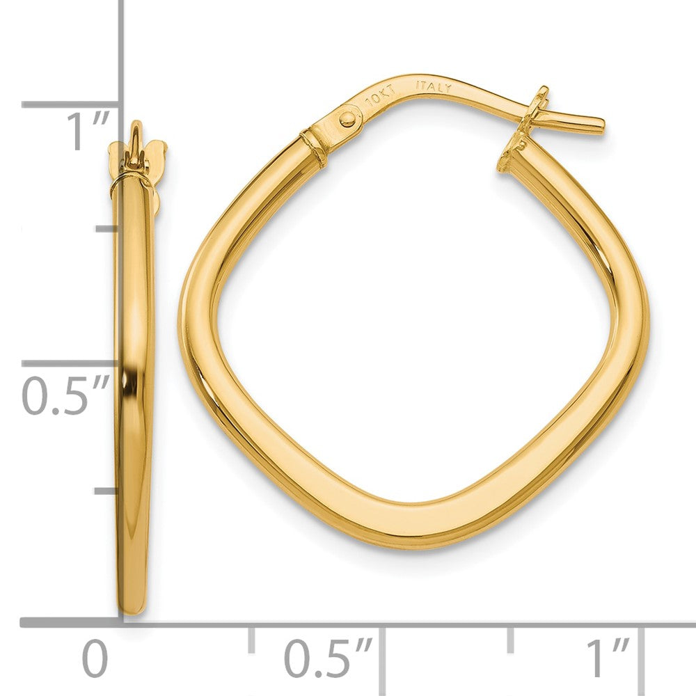 10K Polished Square Hoop Earrings